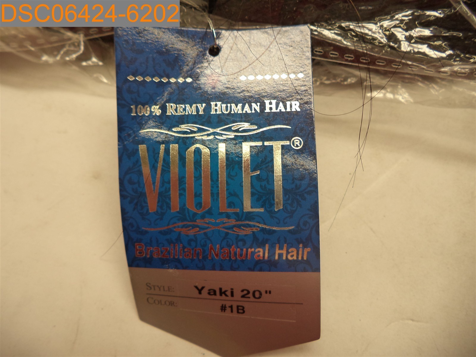 Violet Brazillian Natural Hair 100% Remy Human Hair Yaki 20″ Long Extensions #1B