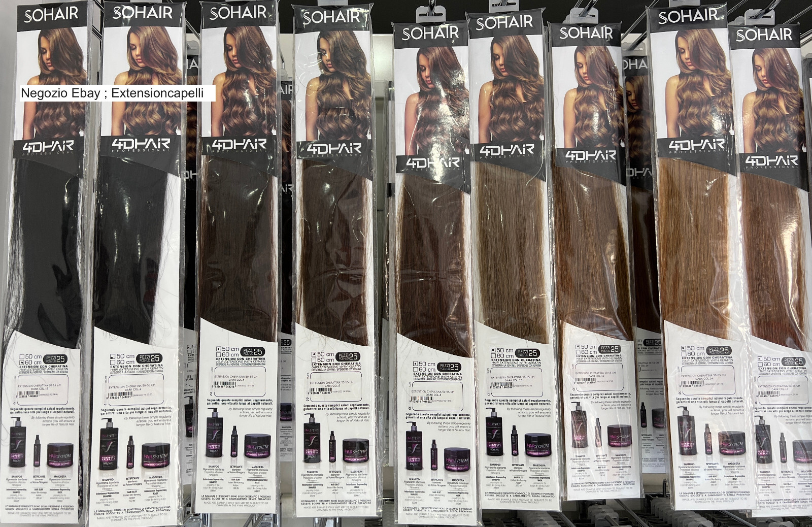 EXTENSION HAIR ORIGINAL SOCAP SOHAIR 175 STRANDS KERATIN 100% NATURAL 55/55cm