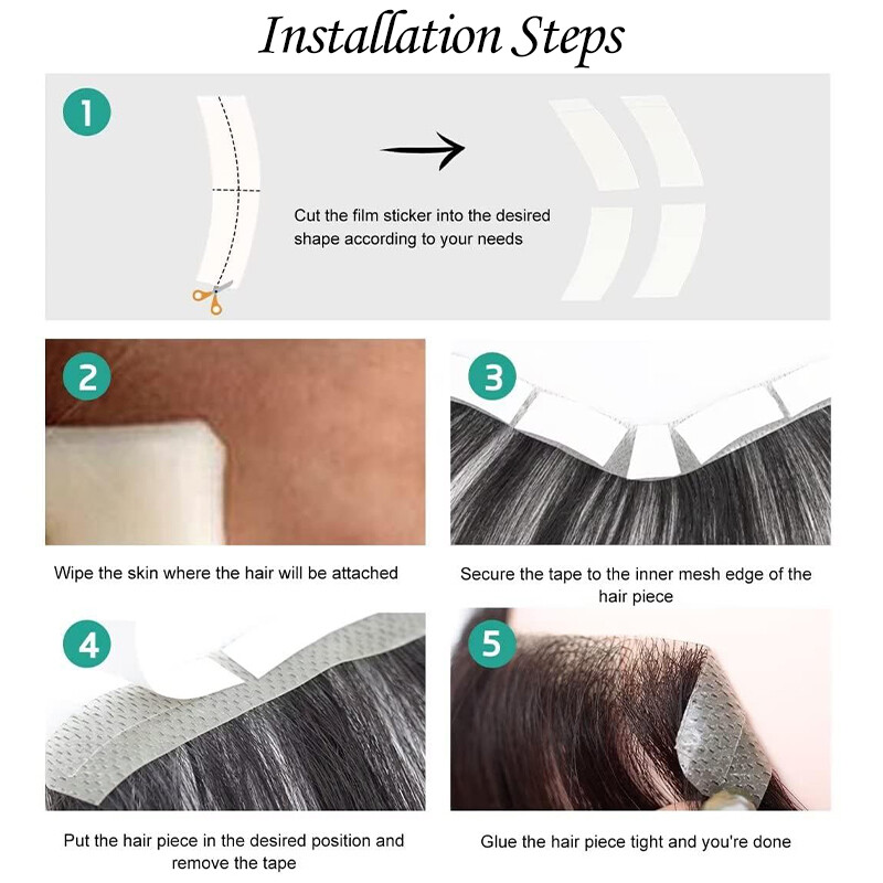 Mens Toupee 100% Remy Human Hair Frontal Receding Hairline Hairpiece Replacement