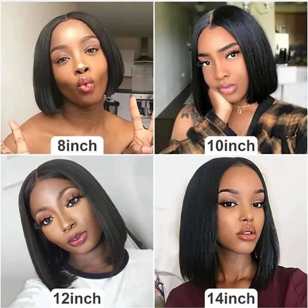 5*5 Silk Base Lace Closure Wig Short Human Hair Bob Wigs Silk Top Black Brown