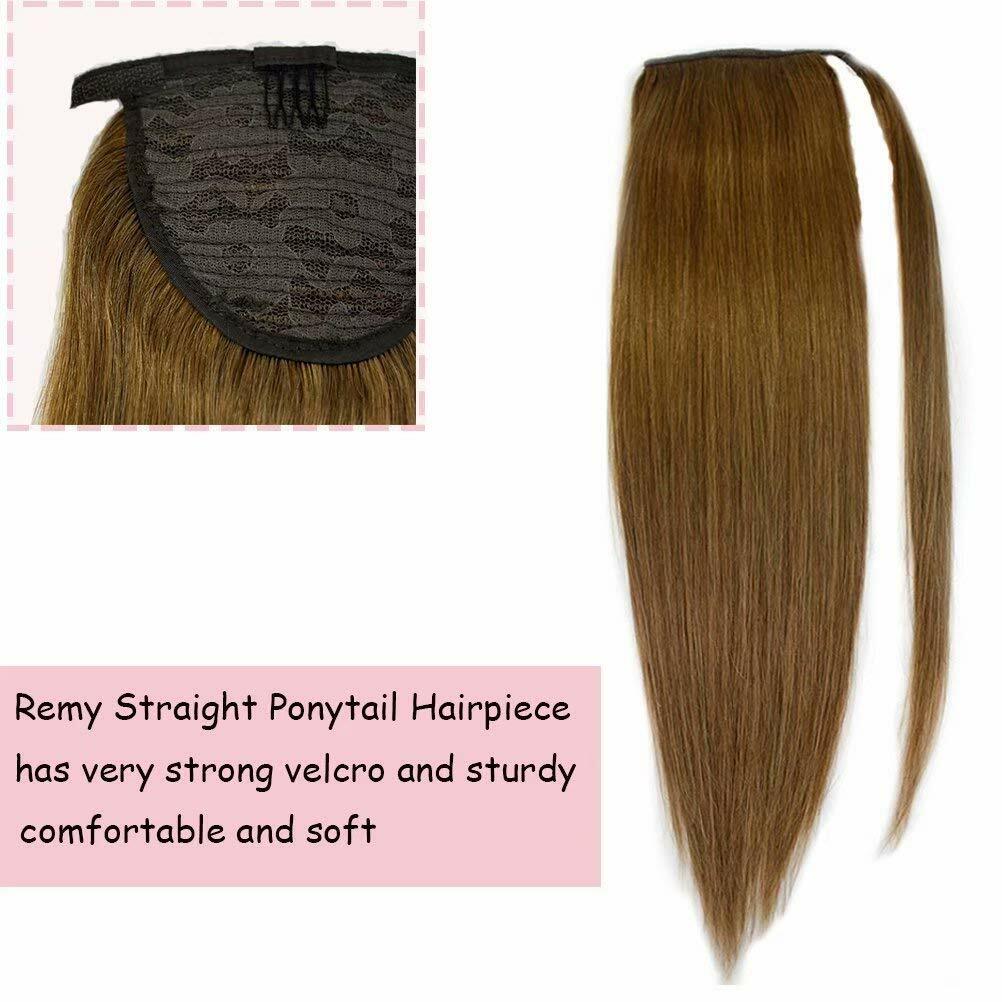 100% Real Remy Human Hair Wrap Around Ponytail Extensions With Clip in Hairpiece
