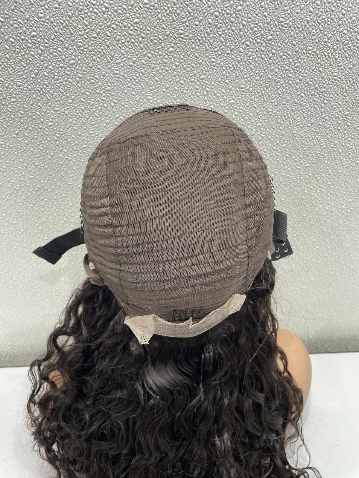 Natural Black Water Wave Human Hair Blend 13×4 Lace Front 180% Density Wig, 22″