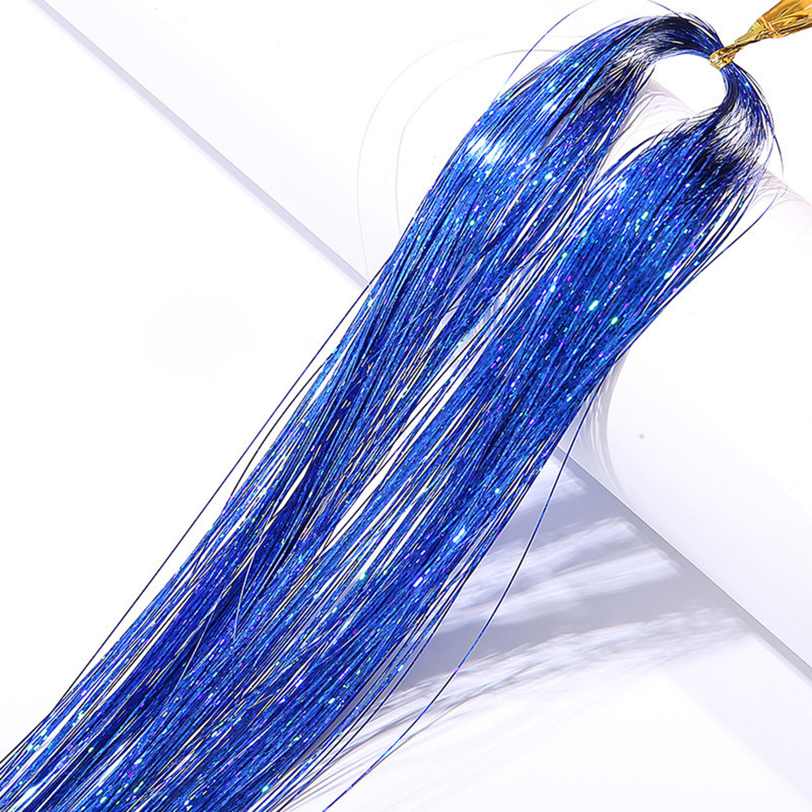 47 Inches Hair Extension Tinsel Kit with Tool 12 Mixed Colors 2400 Strands F7M6