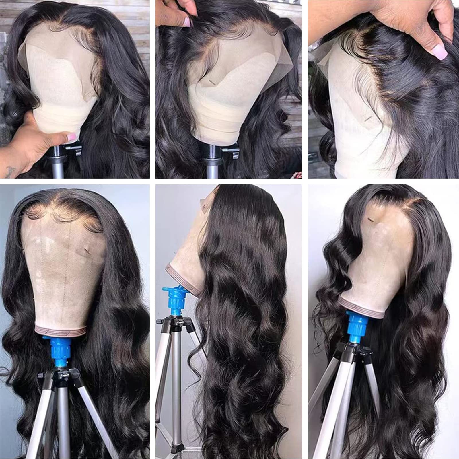 13×6 Lace Front Wigs Human Hair Pre Plucked 180 Density 26 Inch HD Body Wave …