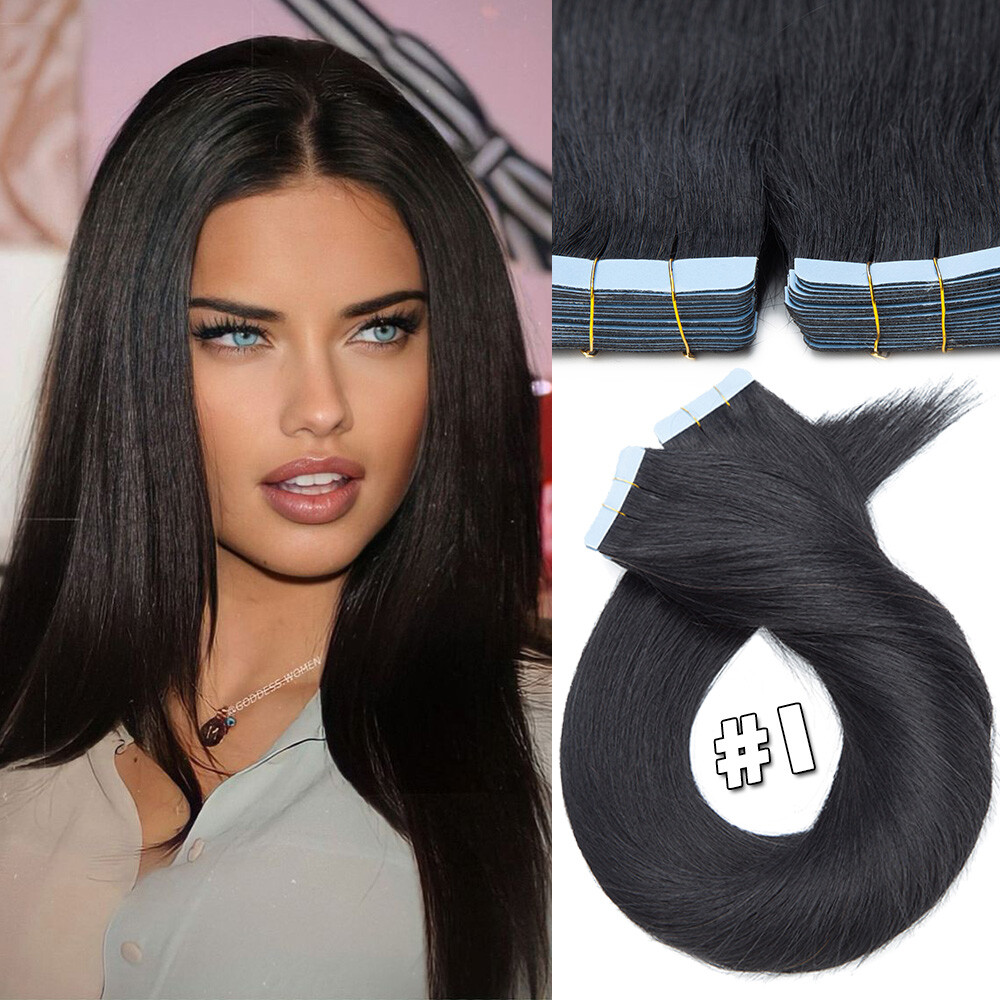 CLEARANCE Invisible Tape In Remy Human Hair Extensions Skin Weft FULL HEAD 100g