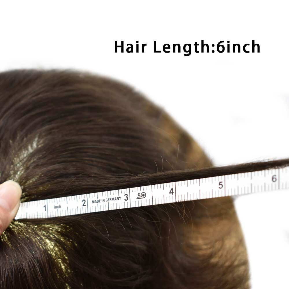 Mens Toupee Hairpiece French Lace Front Hair System Replacement Wig Unit for Men