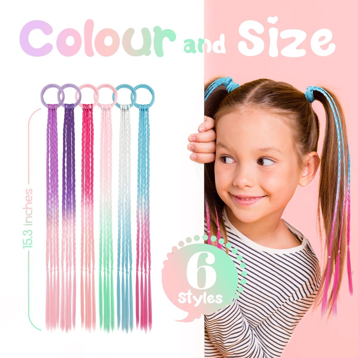 Hair Accessories for Girls, Colored Hair Extensions for Kids, Hair Stuff for …