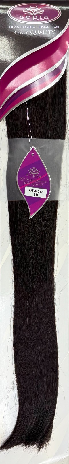 Sepia Premium Remy 100% Human Hair Extension 24″ Silky Straight #1B (Off-Black)