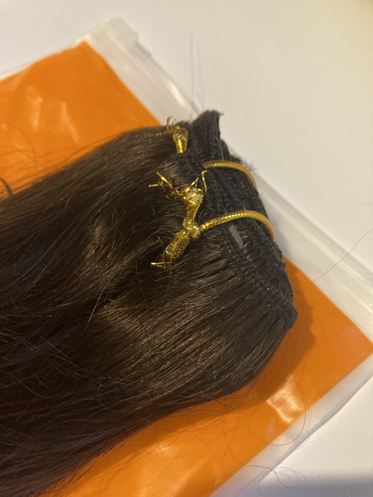 Full Shine Clip in Hair Extensions Human Hair 2/8/2 Brown Balayage Ombré 12 inch