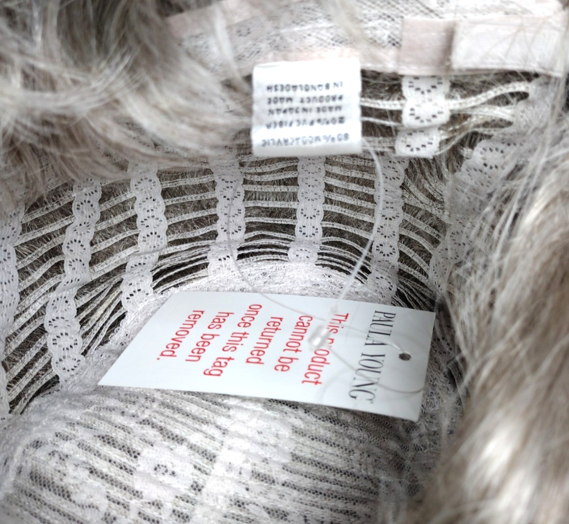 Paula Young Wig Silver “Beth” Easy-Care Synthetic Materials Made in Japan w Tags
