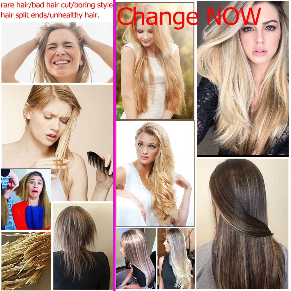 Big THICK Clip In 100% Real Remy Human Hair Extensions Full Head Double Weft US