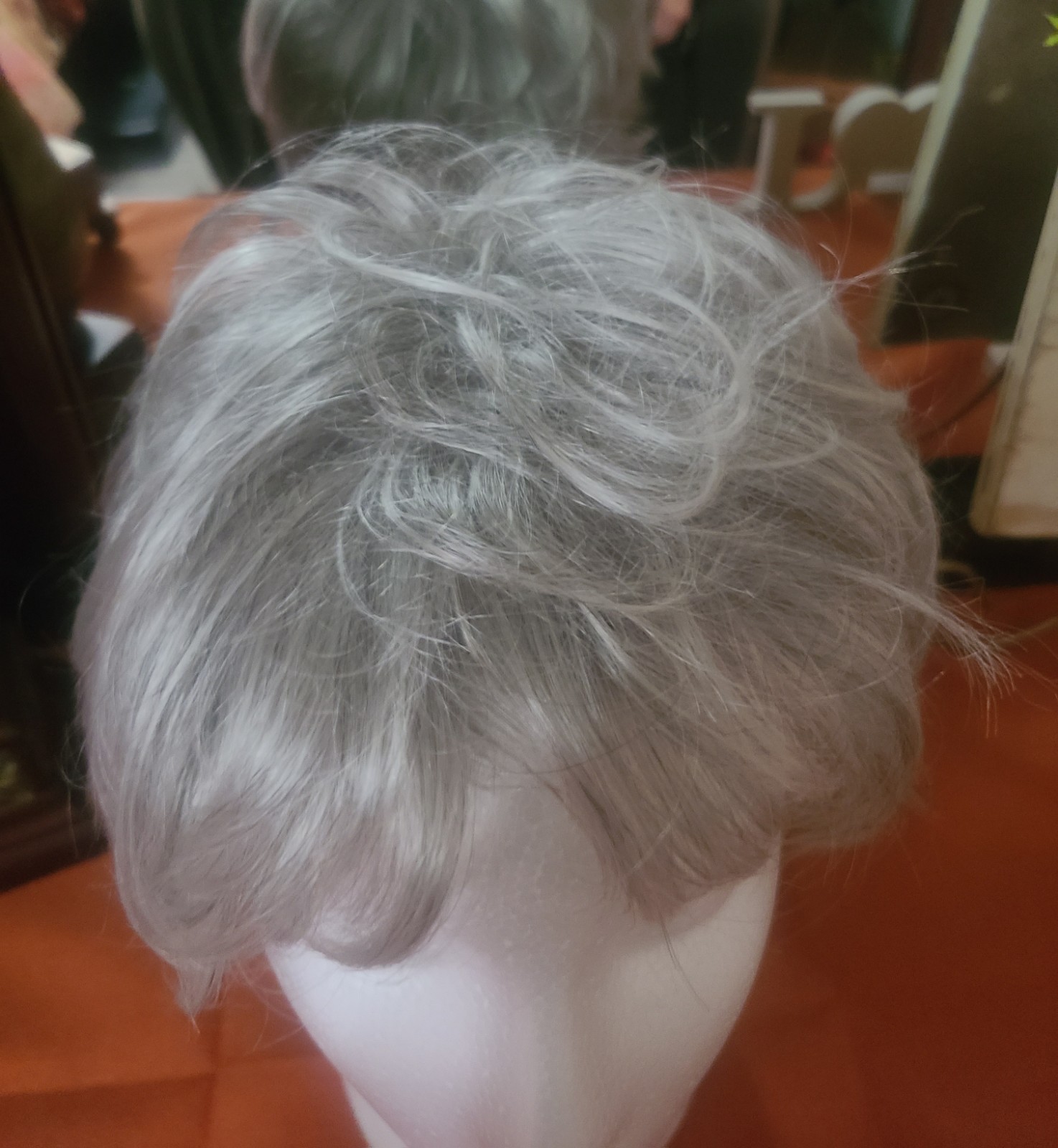Short Gray & Silver Wig Hairpiece, Gray Silver Short Wig