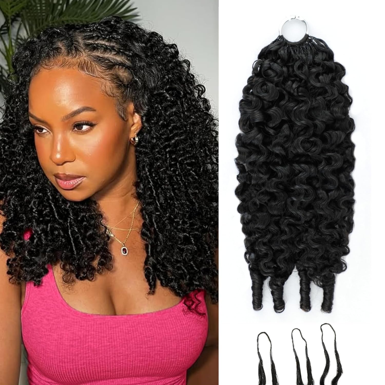 16 Inch Feather Crochet Human Hair for Black Women Bermese Curly 55g Miracle Kno