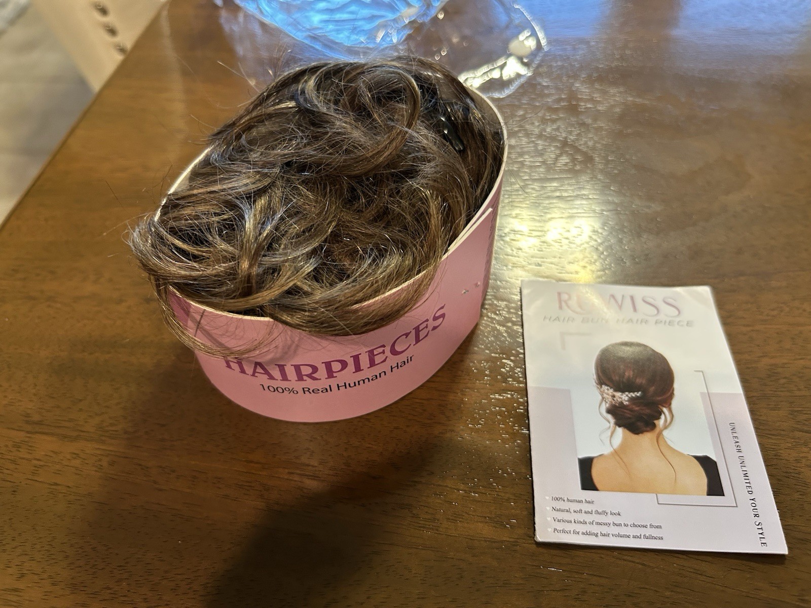 Beautiful Brown Real Hair Bun Extension Hair Piece by Ruwiss Made in China