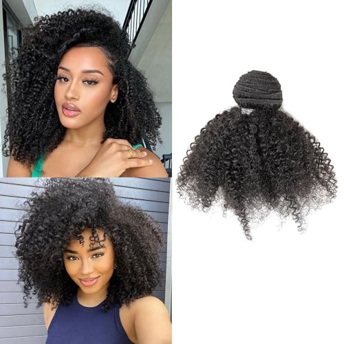 Mongolian Afro Kinky Curly Bundles Human Hair 8 10 12 Inch 4B 4C Weave Virgin