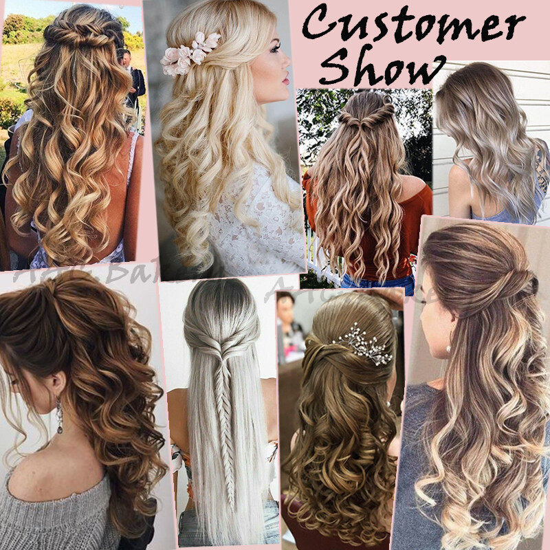 100% Thick One Piece Real Clip in False Hair Extension 3/4 Full Head US Stock