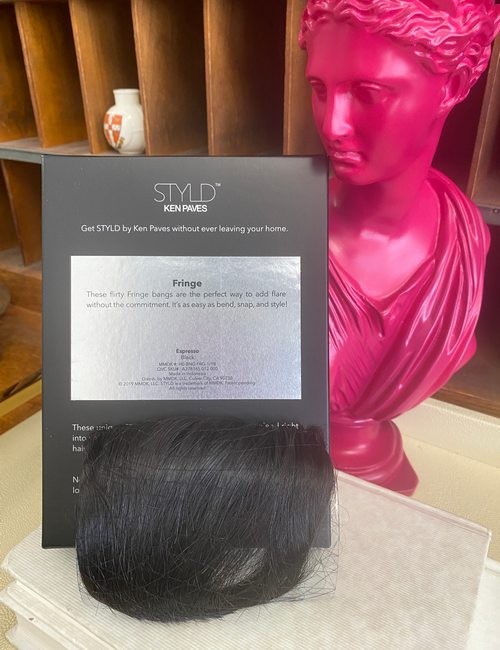 Clip In Fringe Bangs Hair Extension STYLD Ken Paves Black Espresso New
