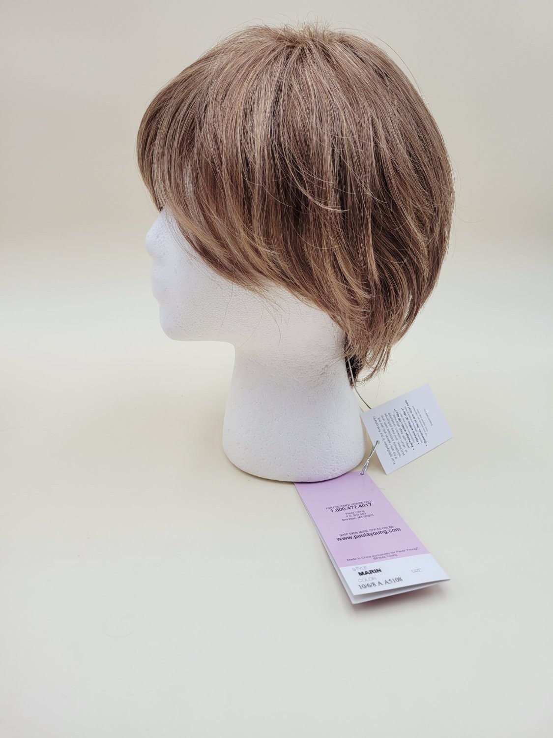 Paula Young Marin 100% Human Hair Wig 10/6/8 A Light Brown Highlights Average