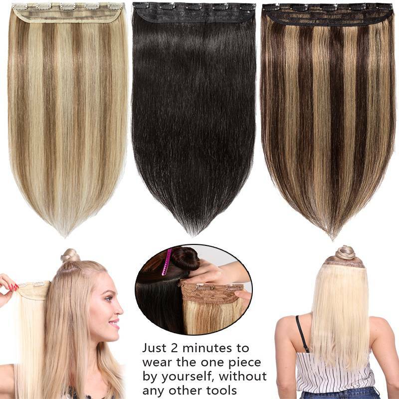 One Piece Full Head Hair Extensions Clip In Human Hair Extension 24″ Armenian