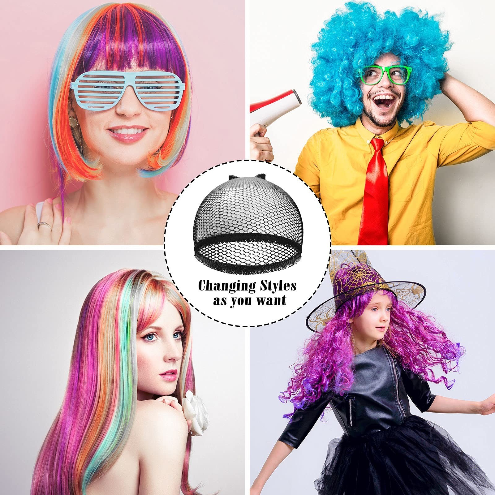 50 Pcs Stretchy Mesh Wig Caps – Nylon Fishnet Stocking Liner for Weaving, Unisex