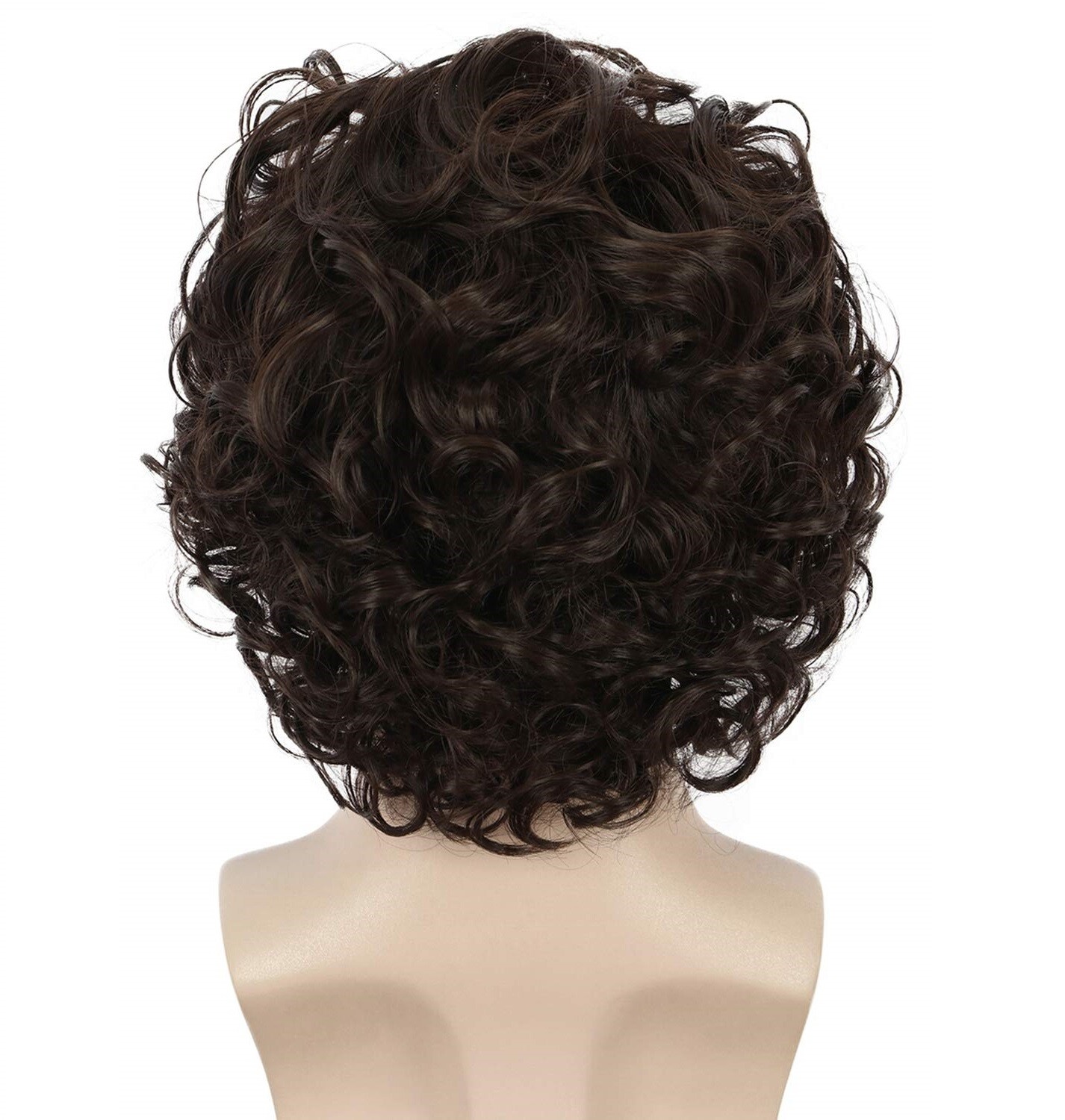 Men’s Short Brown Wig Synthetic Hair Smooth Natural Men’s Curly Wig Synthetic US