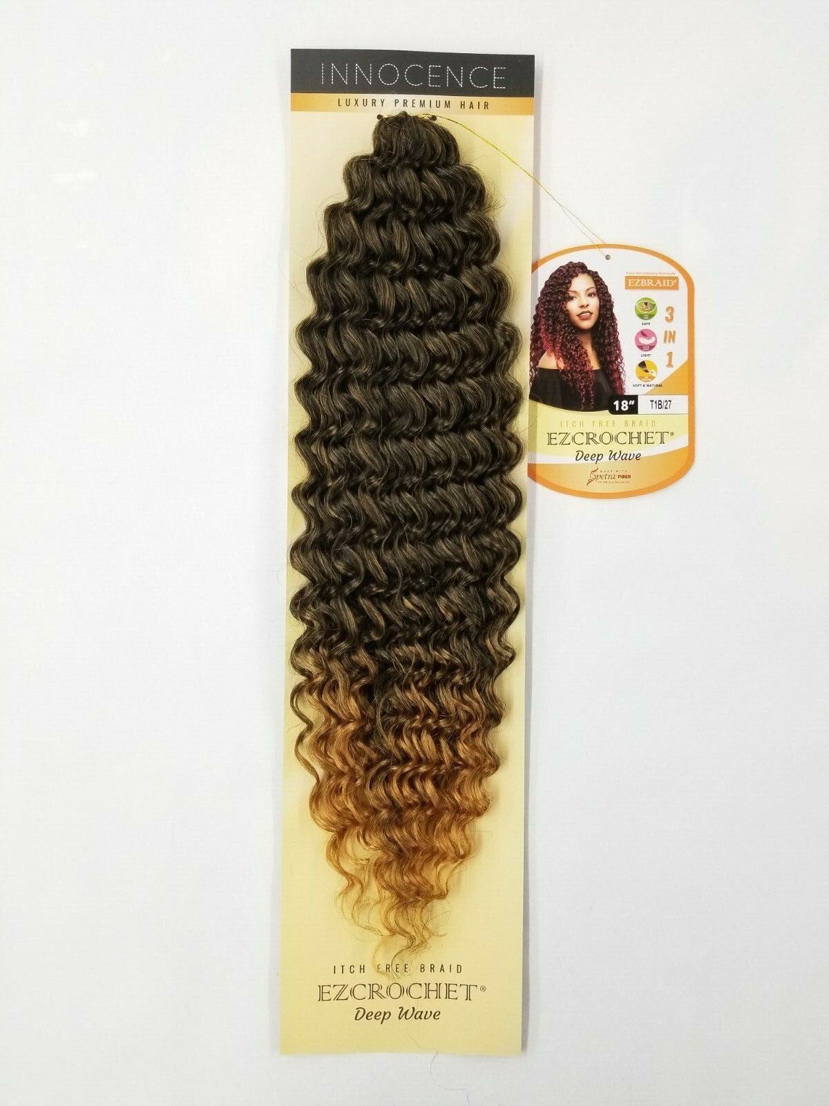 I&I Hair Innocence EZCROCHET Deep Wave Crochet Braiding Hair Spectra 18″