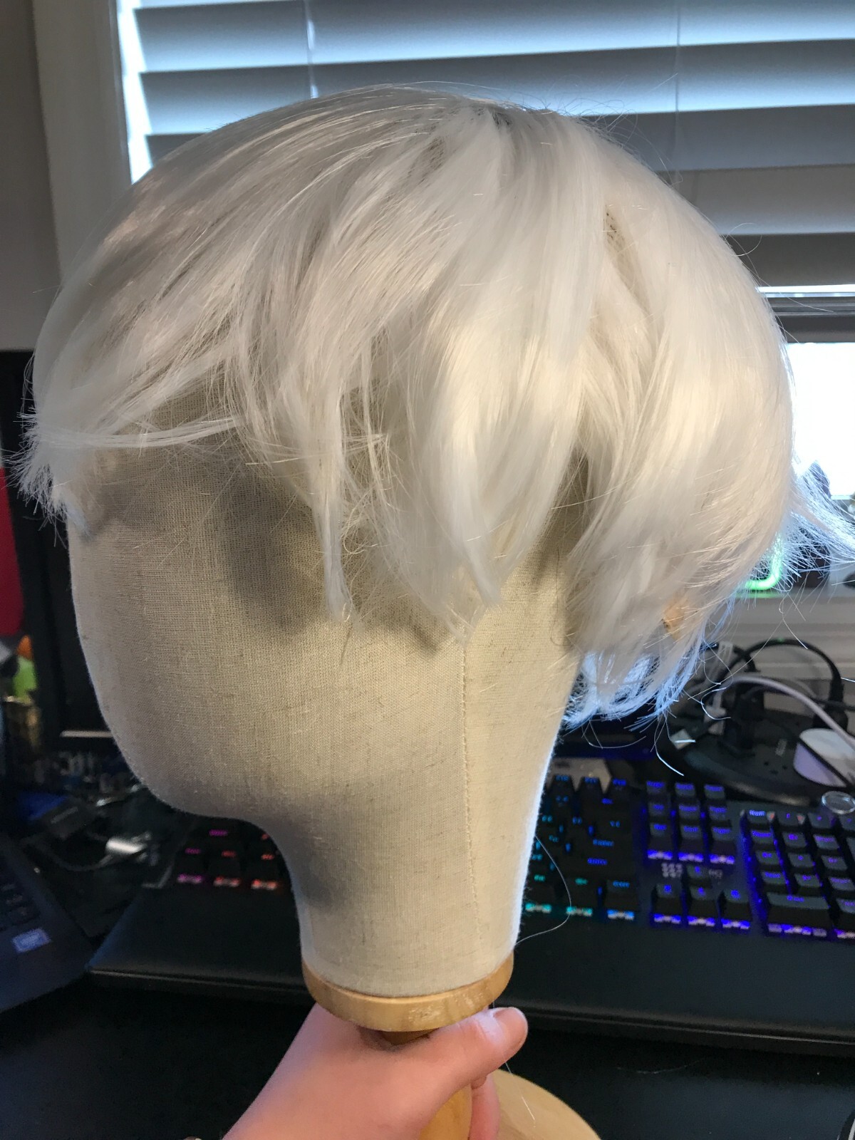 Short Women Pixie Cut White Wig Hair Cosplay Casual Wig US