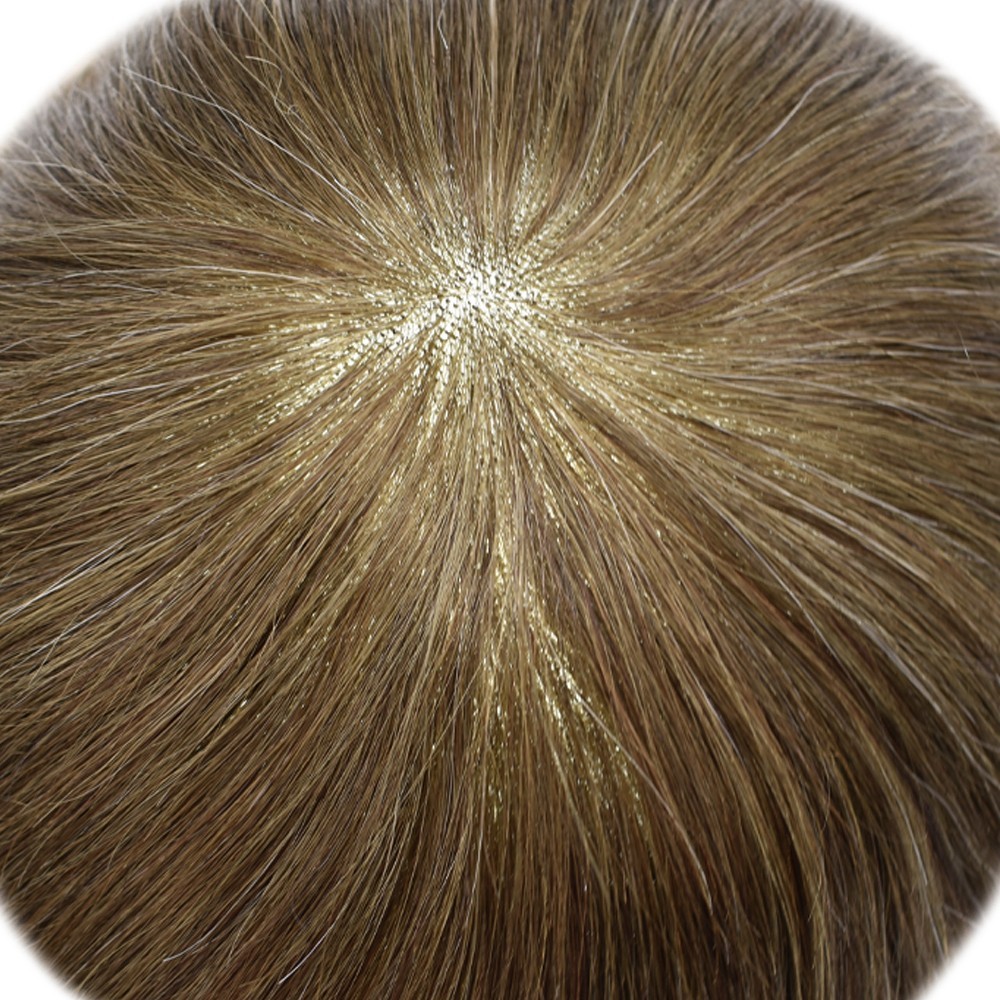 Mens Toupee Hairpiece Fine Mono Hair System Replacement Poly Skin Around Men Wig