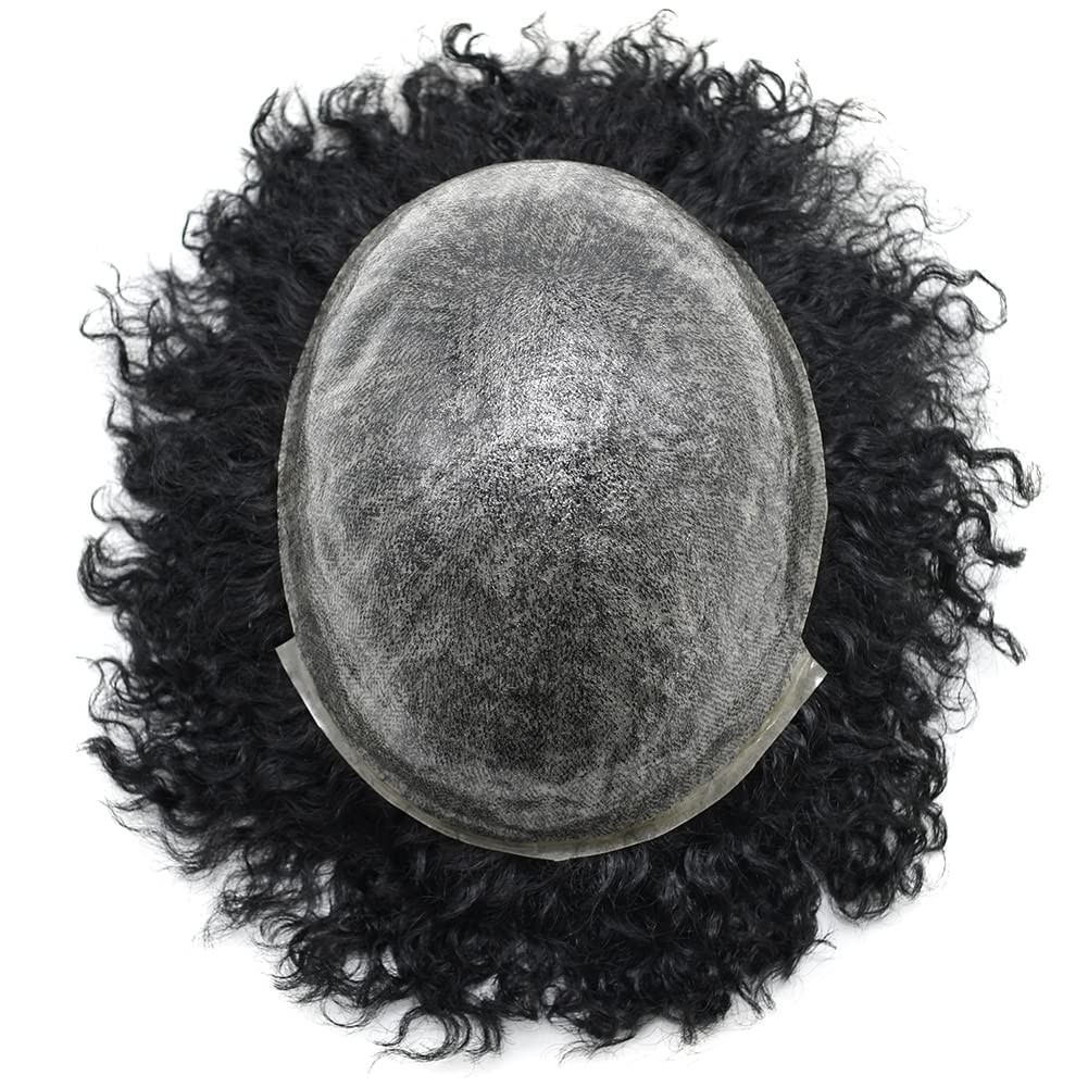 LYRICAL HAIR Hair Uints for Black Men 8mm Wave Kinky Curly Human Hair Full Poly