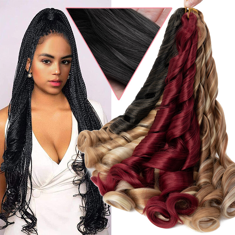 24″ Darling Empress French Curl Braids Loose Curly Pre Stretched Twist Extension