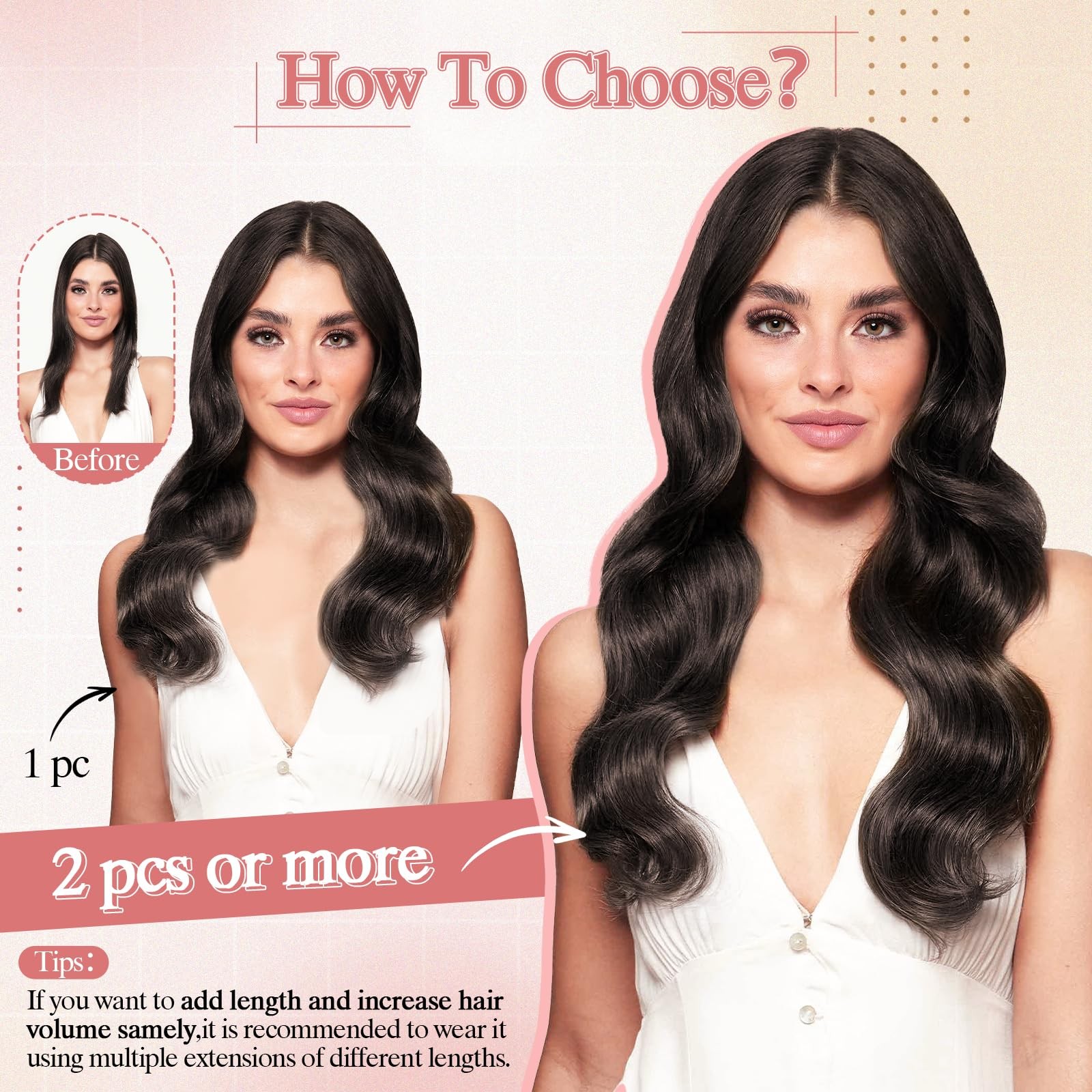 Sego Pro One Pieces Clip In Hair Extensions Human Hair Upgraded V-Shaped 5