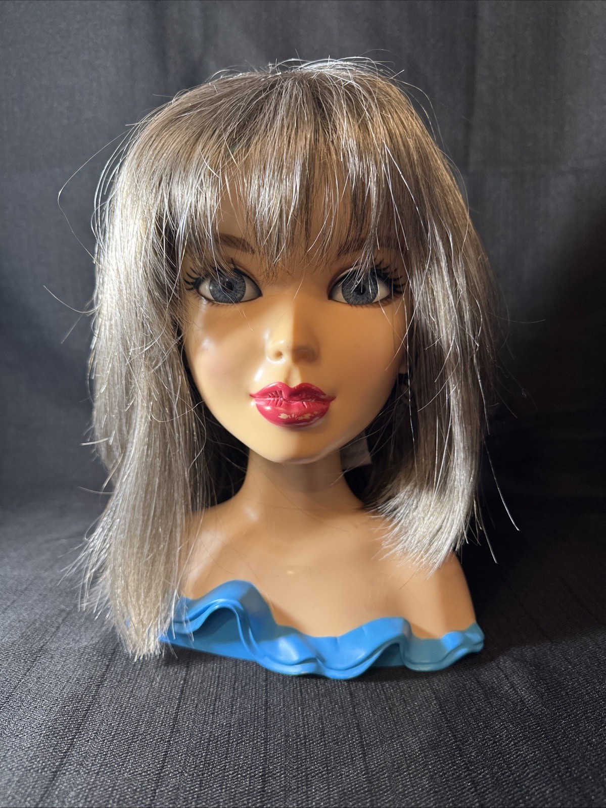 ENVY WIG SCARLETT, Average Cap Size, Dark Grey, Mid Length Straight Bangs Box