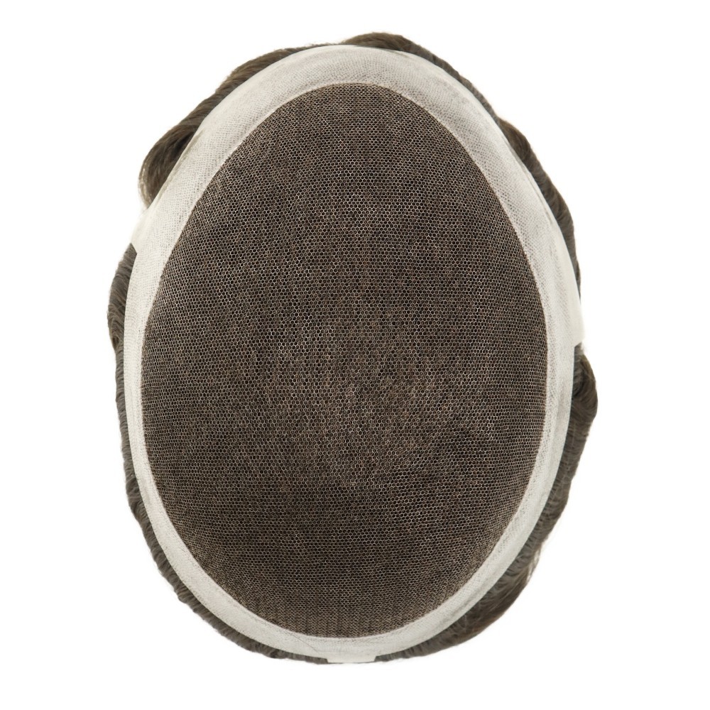 Toupee For Mens Human Hair Replecement System Lace Skin Light Brown Hairpiece#4