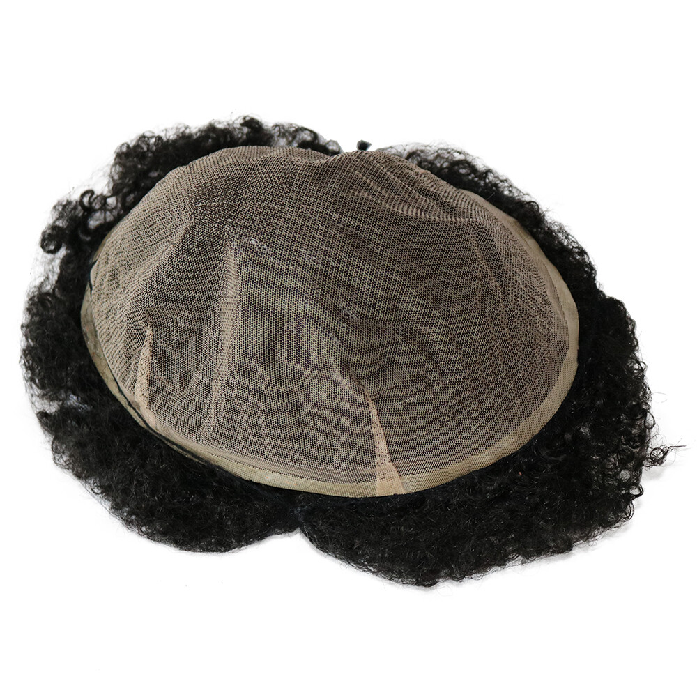 10MM 360 Wave Toupee For Black Men Human Hair Full Lace Base Weave Men Wigs