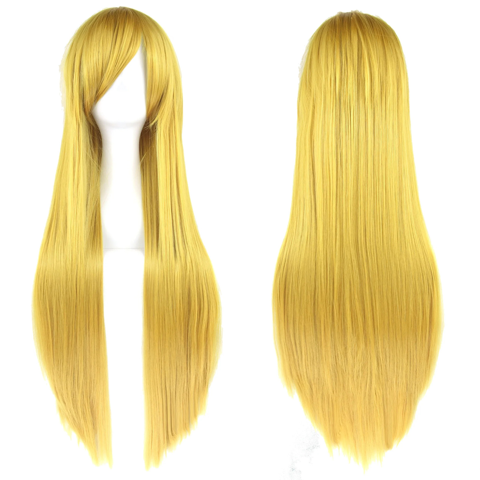 Long White Purple Black Straight Synthetic Cosplay Wig Party Hairpiece for Women