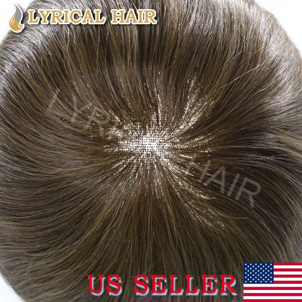 Lace Front PU Base Men’s Toupee Human Hair Natural Invisible Hairline Hairpiece