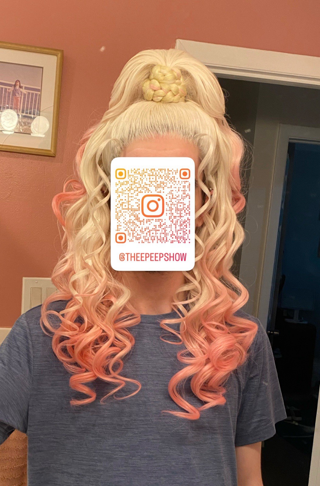 Bouncy Girly Braided Half Up Half Down Synthetic Lace Front Wig For Drag Queens