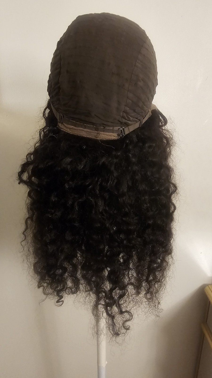 High Quality regular Top Black 20″ curly 100% Virgin Human Hair Lace Wig