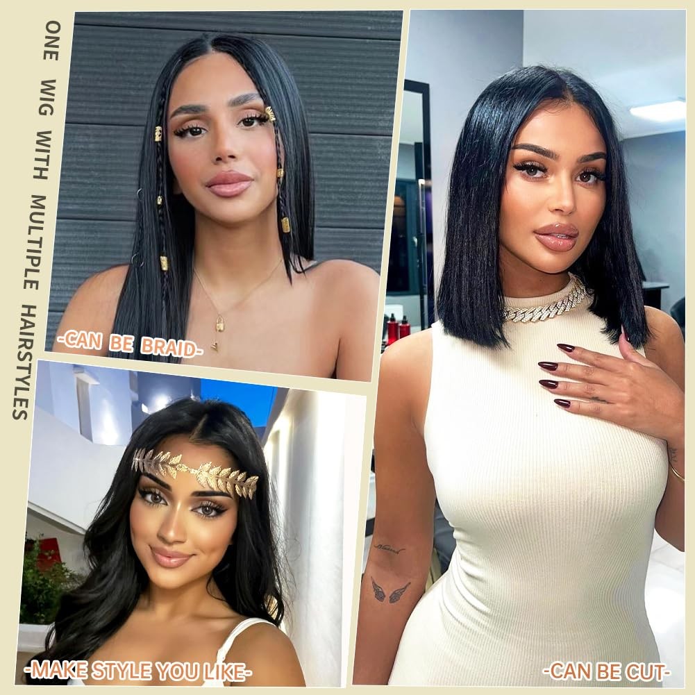Wear and Go Glueless Wigs Human Hair Pre Plucked Pre Cut 6×4 Straight Lace Fr…