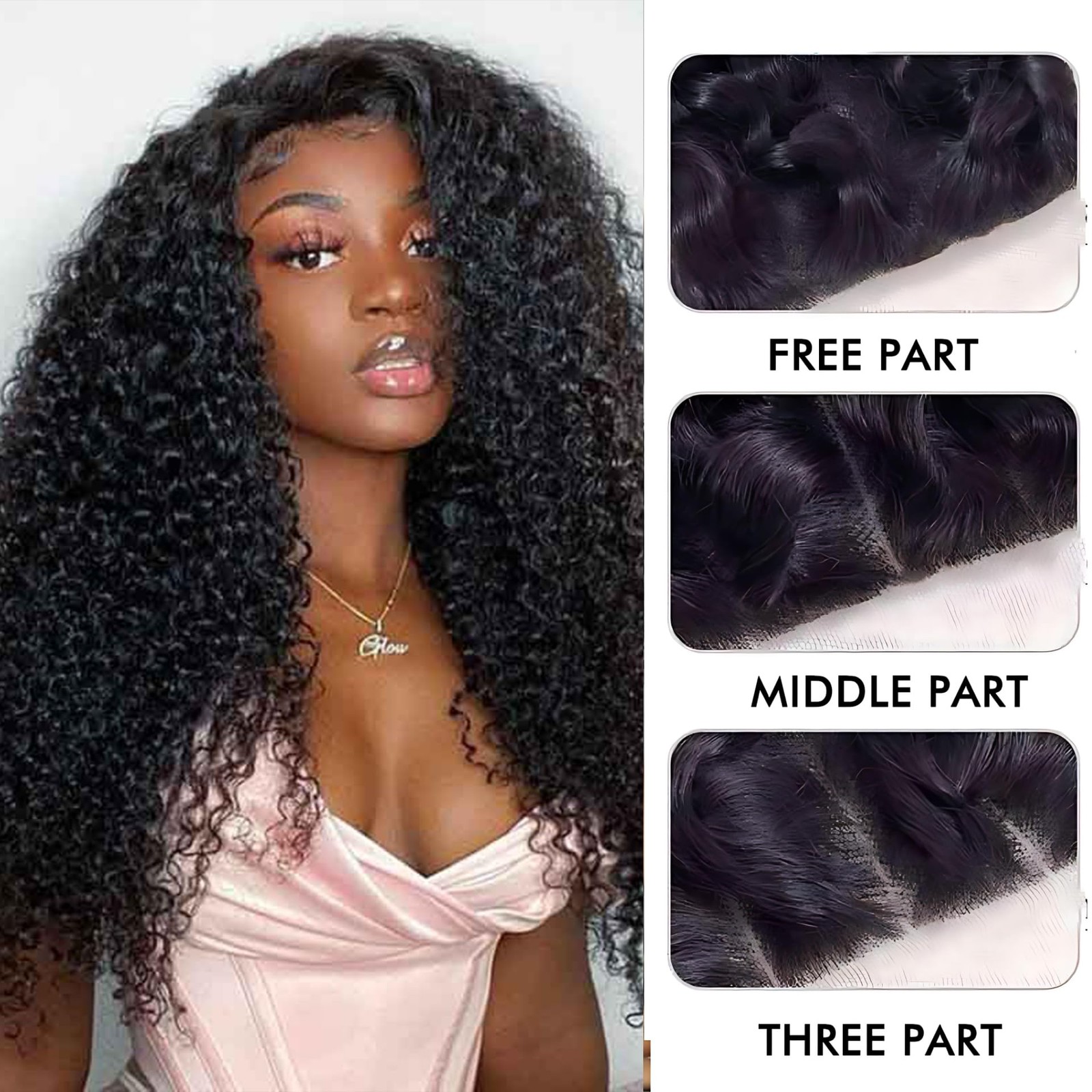 5×5 HD Lace Closure Human Hair Kinky Curly 10 Inch Lace Closure Pre Plucked Free