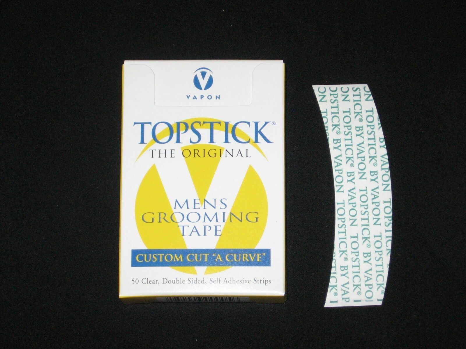 Vapon Topstick® Clear Tape Mens Grooming 1/2″ Topstick/“A” Curve/1″X 3″ 50 Pcs.