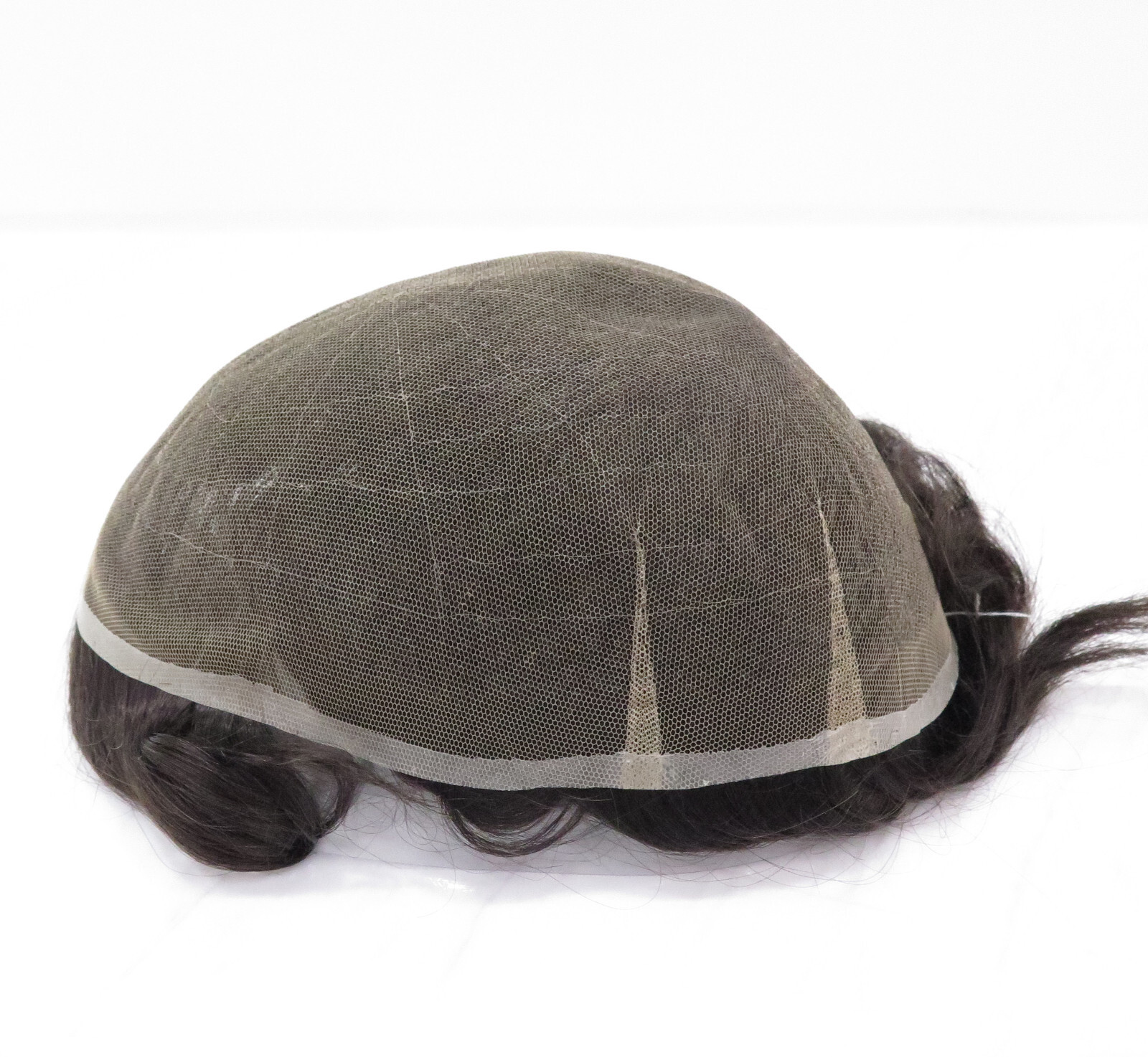 Natural Hairline Full French Lace Toupee Hair Replacement System Hairpiece #1B