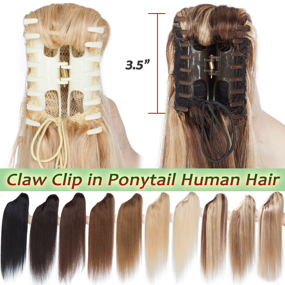8A Invisible Wrap Around Ponytail Clip In Remy 100% Human Hair Extensions Curly