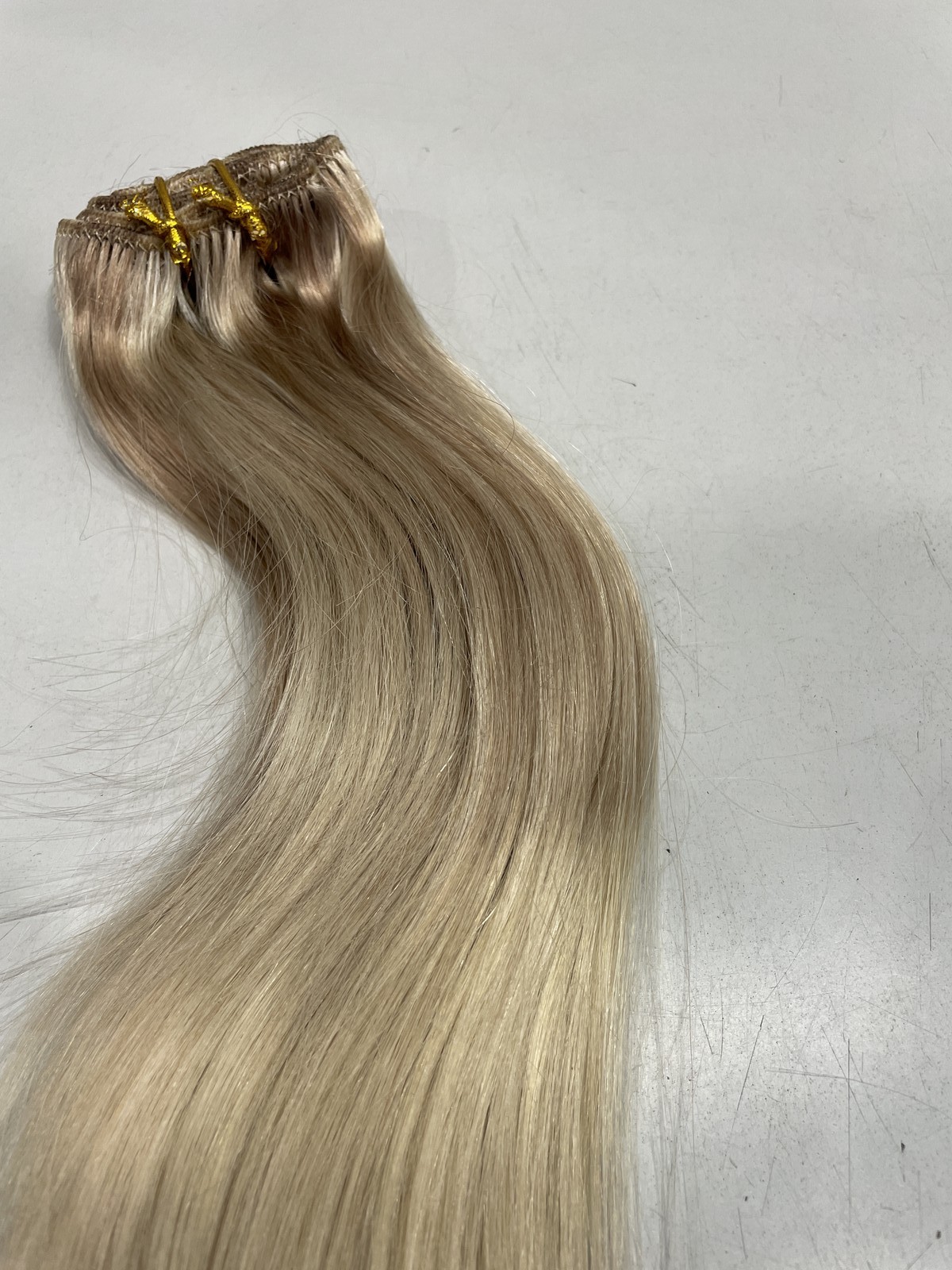 Easyouth Blonde With Highlights Human Hair Clip-In Extensions 7pcs, 14″