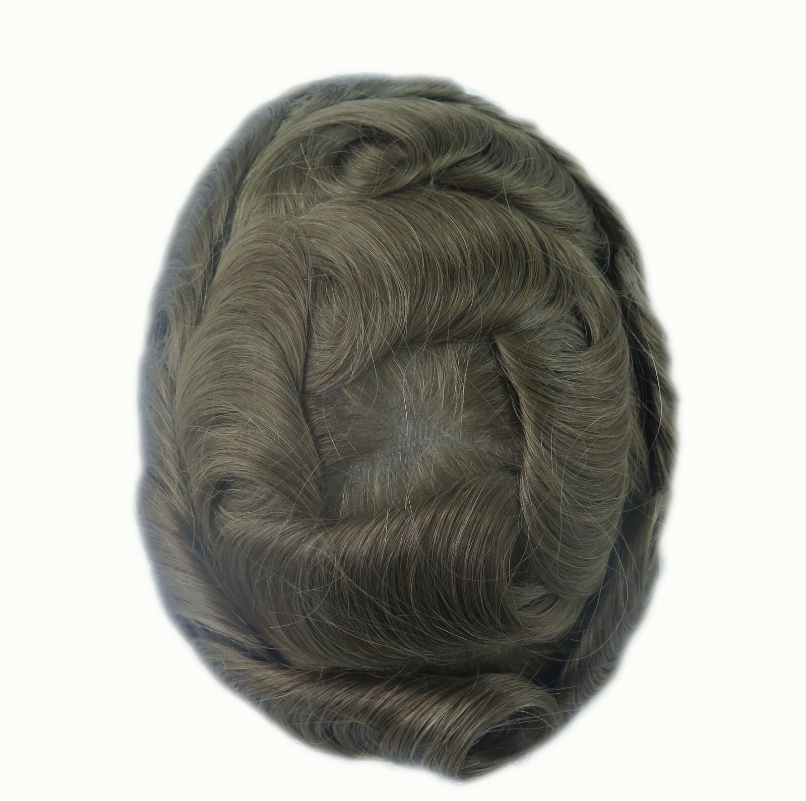 Natural Mens Toupee Hair Replacement System Super Thin Skin Human Hairpieces #18