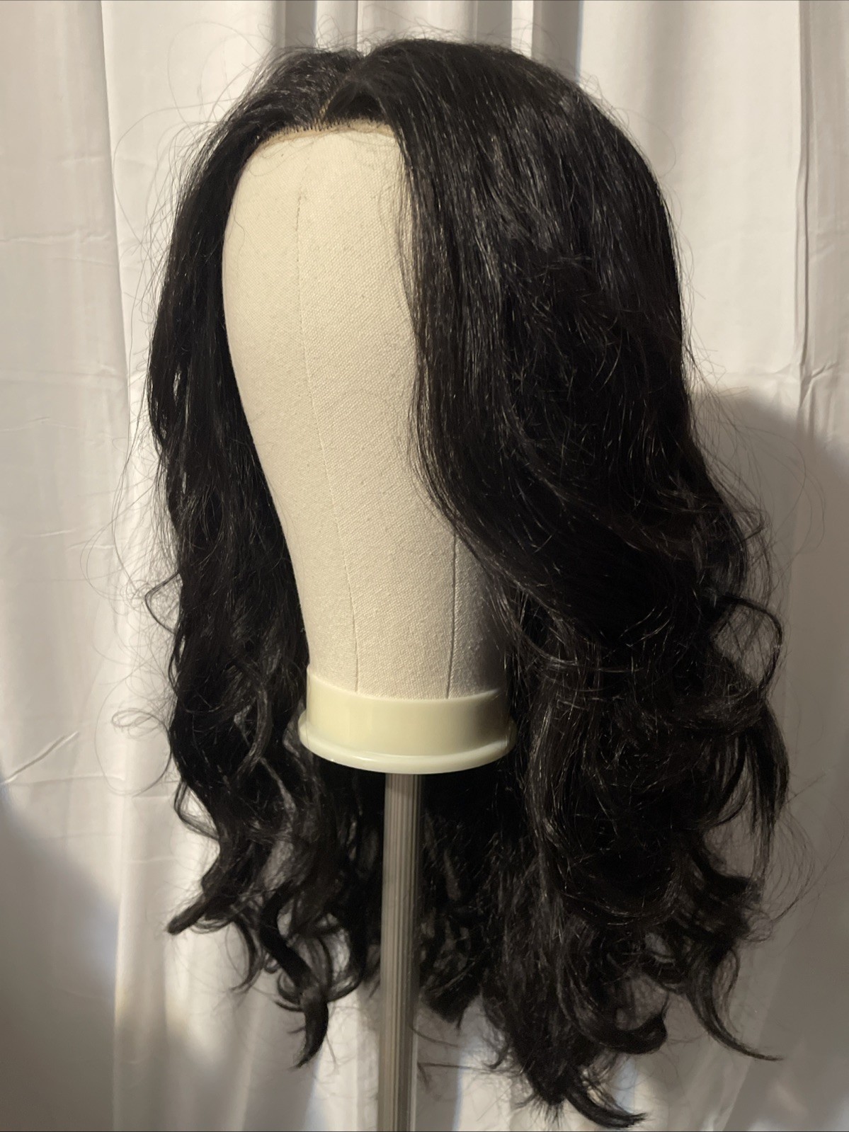 22” Women’s Wig High Temp Heat Resistant Black With Custom Cut 13×4 Lace Front