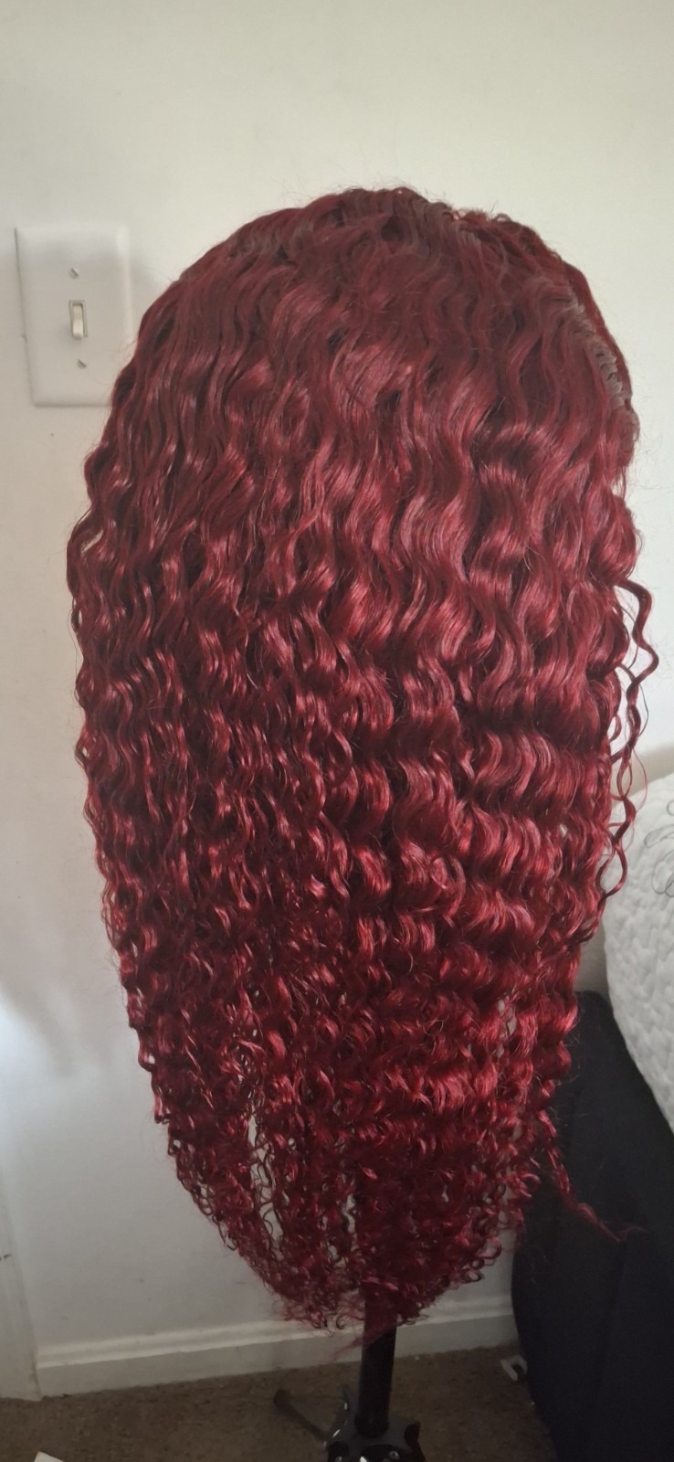 Burgundy curly lace front wig human hair 99j 13×6 HD Lace Frontal Wigs 30 Inch
