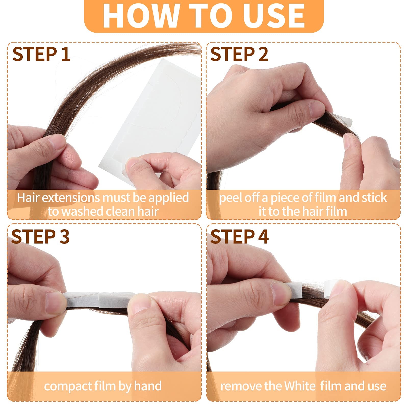 Hair Extension Tape Tabs Double Sided Replacement Tape Adhesive 1.57 x0.32 Inch
