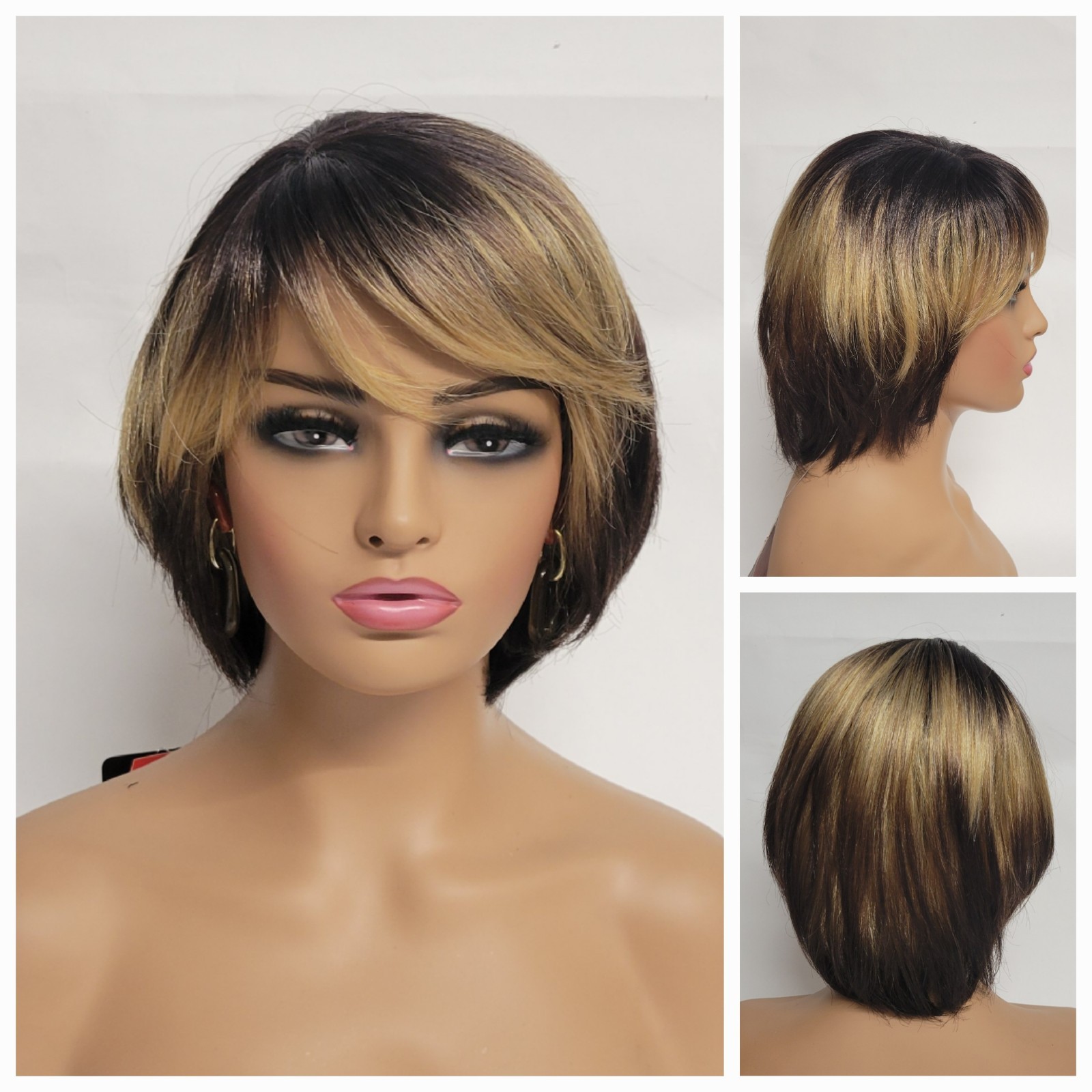 💕 BOBBI BOSS SHORT RETRO LAYERED SHORT BOB WIG OMBRE DAILY FASHION #3T27B