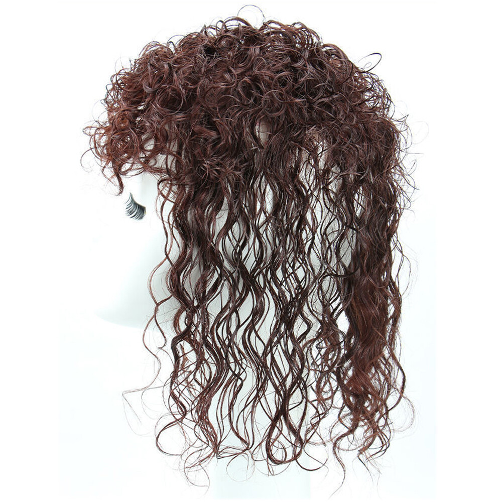 100% Human Hair Topper Toupee Hairpiece Curly Clip in Top Hair Pieces for Women